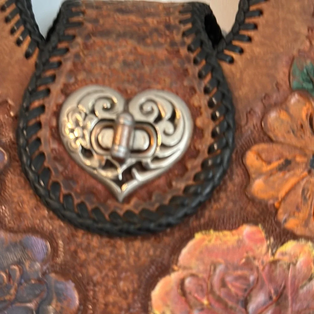 Brown Bohemian Shoulder Bag with Decorative Patterns - Picture 3 of 8